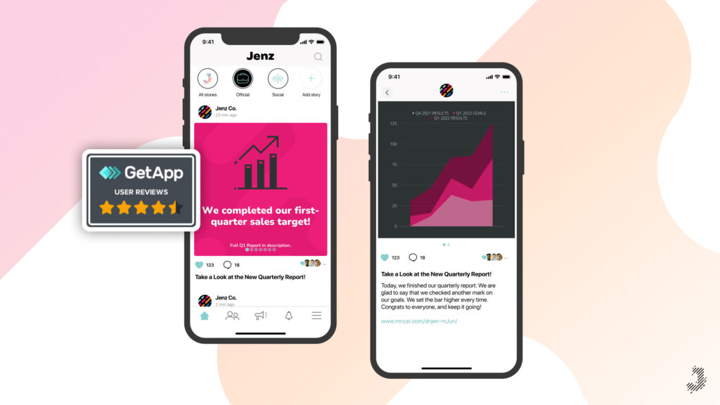 Official stories on your employee engagement app